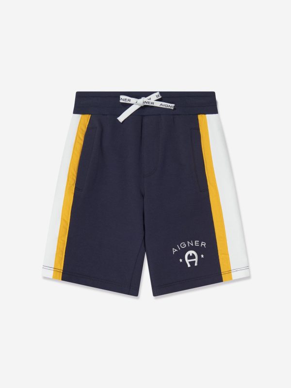 Aigner Boys Logo Bermuda Shorts in Navy Sale