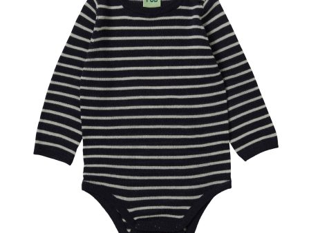 Baby Boys & Girls Dark Blue Stripes Wool Babysuit Cheap