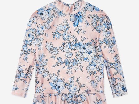 Zimmermann Girls Floral  Halliday Fril Rashie in Multicolour Cheap