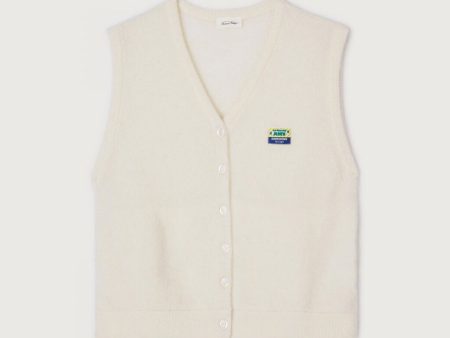 Women White Wool Gilet Discount