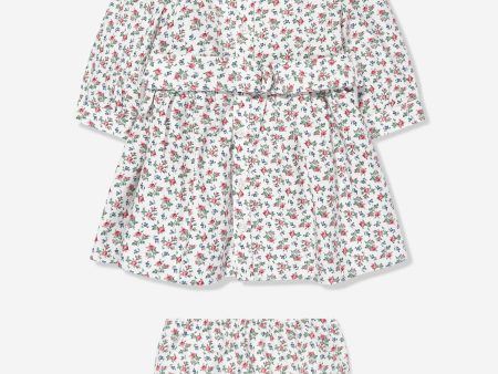 Ralph Lauren Baby Girls Floral Oxford Shirt Dress in Multicolour Online Sale