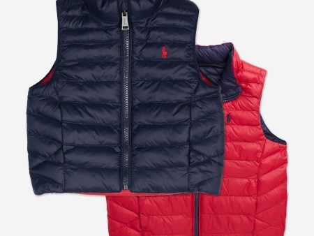 Ralph Lauren Boys Reversible Gilet in Navy Sale