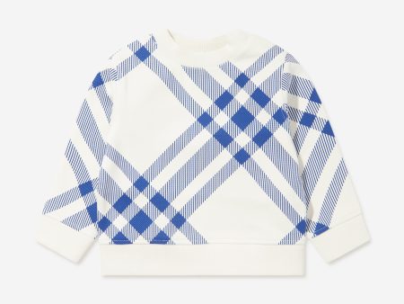 Baby Boys Bias Check Sweatshirt in White Fashion