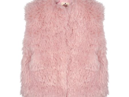 Girls Pink Plush Gilet Supply