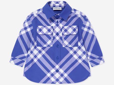 Baby Boys Check Angelo Shirt in Blue on Sale