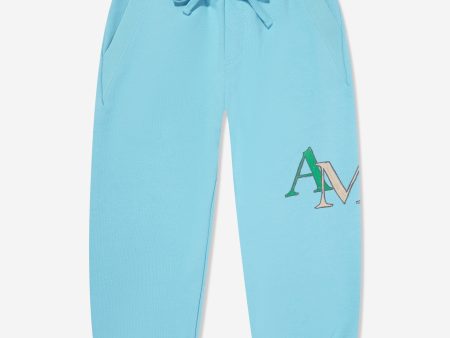 Amiri Kids Staggered Scribble Logo Joggers in Blue Discount