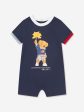 Ralph Lauren Baby Boys Sparkle Bear Romper in Navy Hot on Sale