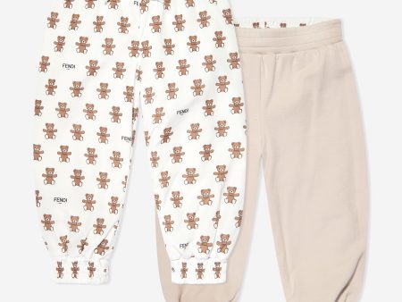 Baby Bear Logo Reversible Joggers in Ivory Sale