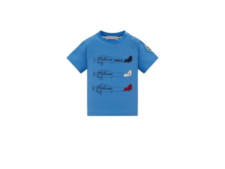 Baby Boys Blue Printed Cotton T-Shirt Hot on Sale