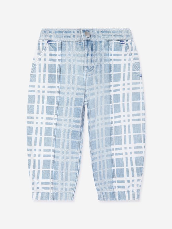 Girls Check Jasmine Trousers in Blue For Discount