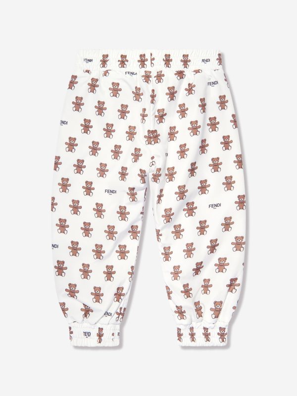 Baby Bear Logo Reversible Joggers in Ivory Sale