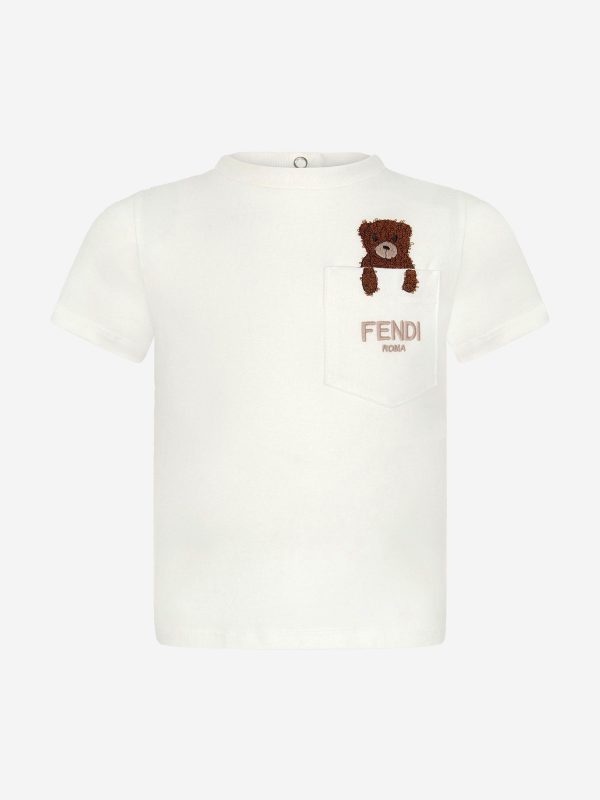 Baby Bear Pocket T-Shirt in White Online Sale