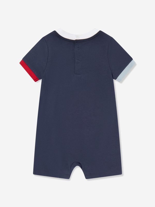 Ralph Lauren Baby Boys Sparkle Bear Romper in Navy Hot on Sale