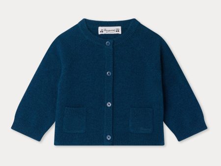 Baby Boys & Girls Dark Blue Cashmere Cardigan Online Sale