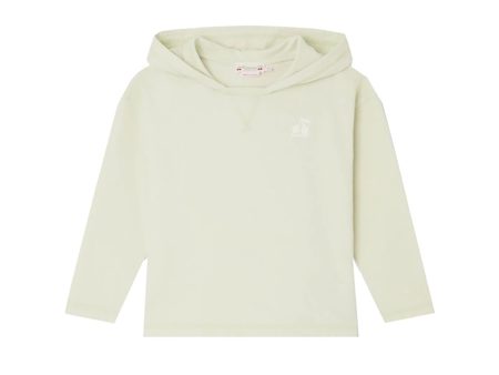 Girls Mint Cotton Hooded Sweatshirt For Cheap