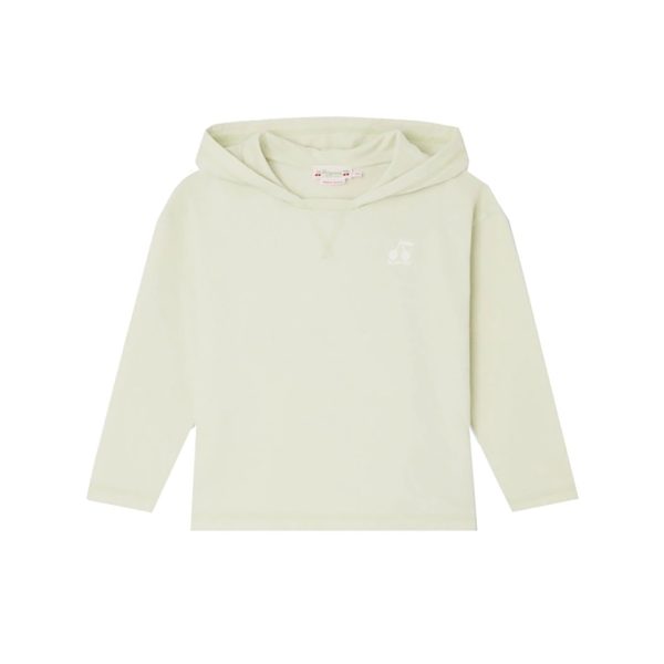 Girls Mint Cotton Hooded Sweatshirt For Cheap