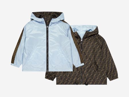 Kids FF Logo Reversible Windbreaker in Blue Online Hot Sale