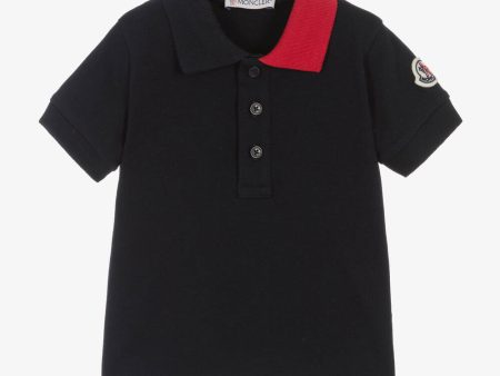 Baby Boys Blue Cotton Polo Shirt on Sale