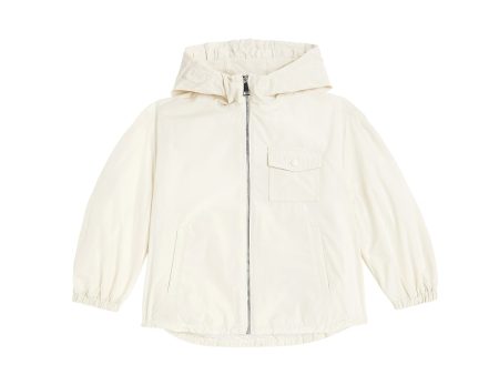 Girls White Zip-Up Jacket Fashion