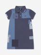 Ralph Lauren Girls Patchwork Polo Dress in Blue Discount