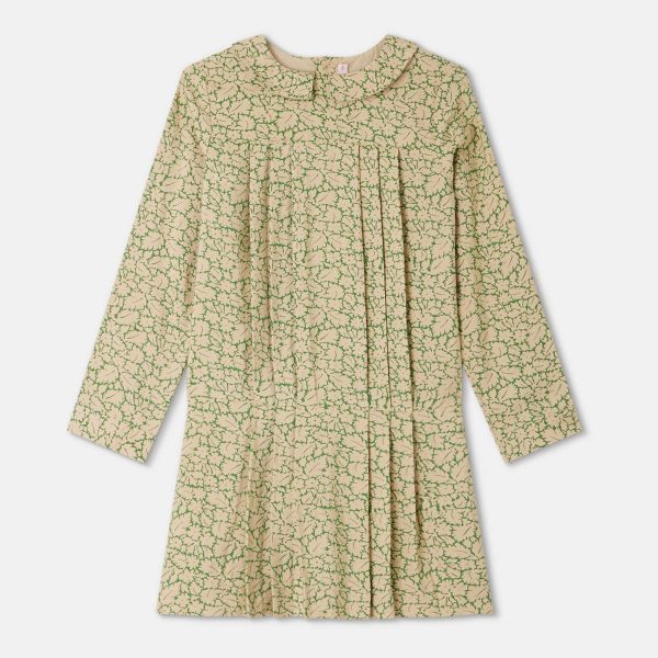 Girls Beige Floral Dress For Cheap