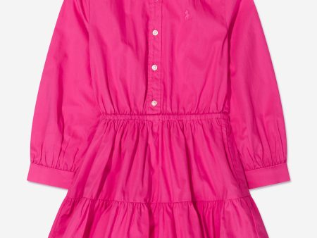 Girls Tiered Shirt Dress in Pink Online Sale