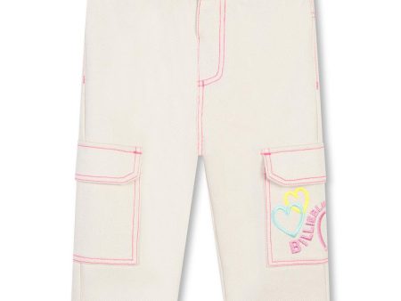 Baby Girls White Cotton Trousers For Sale