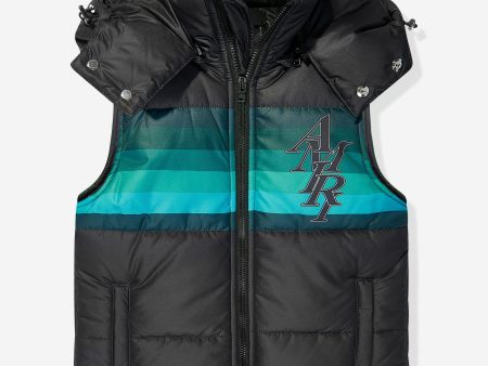 Amiri Boys Logo Staggered Gilet in Black Online Sale