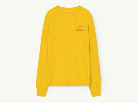 Adult Yellow Logo Cotton T-Shirt For Cheap