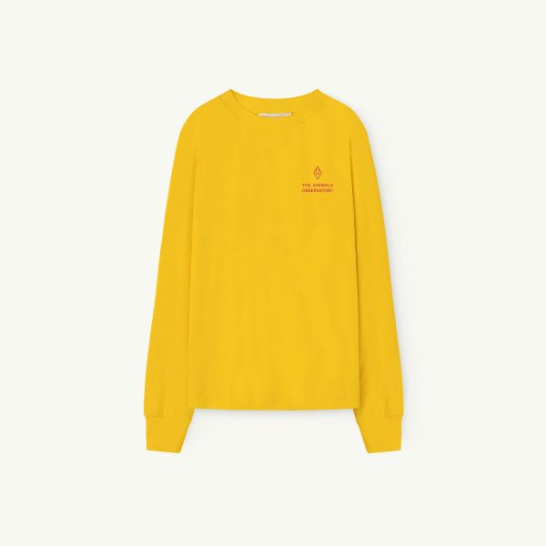 Adult Yellow Logo Cotton T-Shirt For Cheap